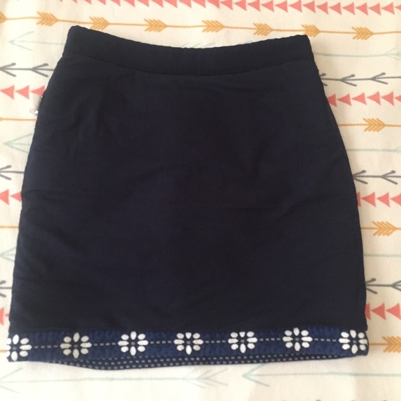 J. Crew Floral Jacquard Mini Skirt Navy - Picture 7 of 9